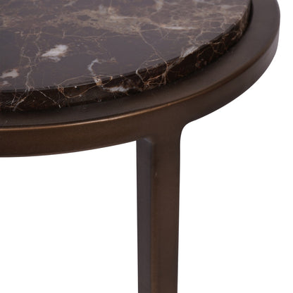 Iota Accent Table Brown Emperador Marble