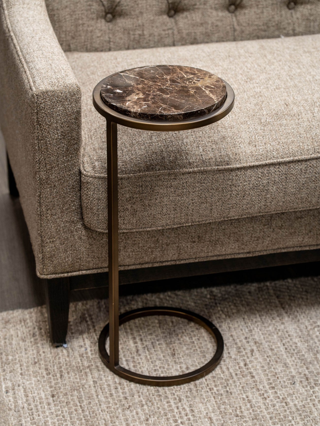 Iota Accent Table Brown Emperador Marble