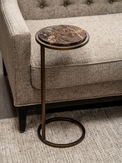 Iota Accent Table Brown Emperador Marble
