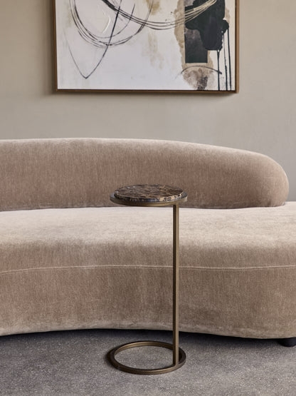 L'Iota Accent Table Brown Emperador Marble