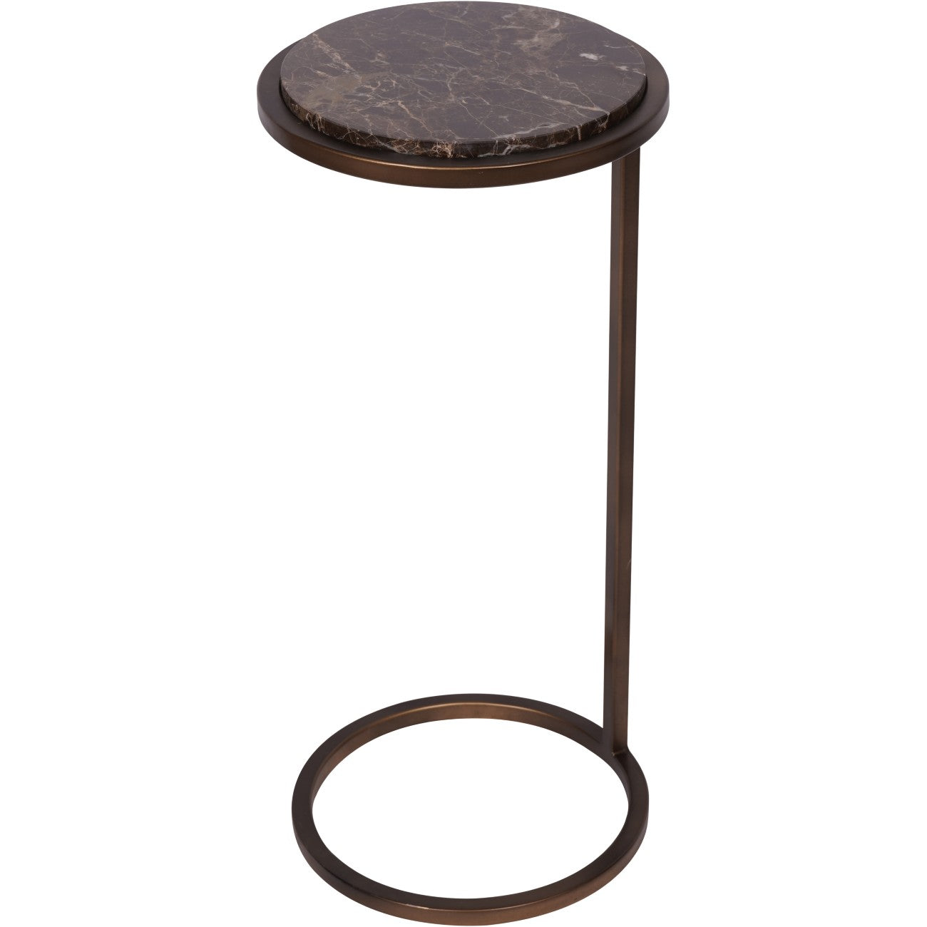 L'Iota Accent Table Brown Emperador Marble