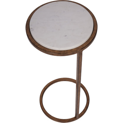 Iota Accent Table White Banswara Marble