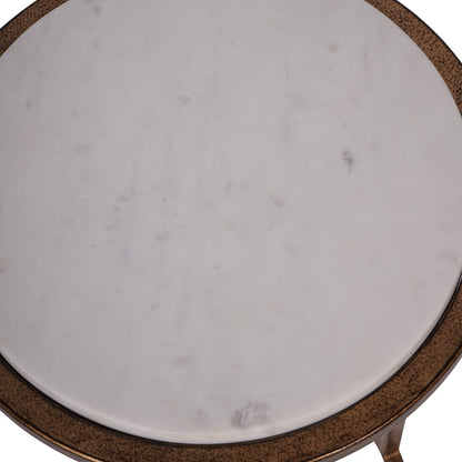 Iota Accent Table White Banswara Marble