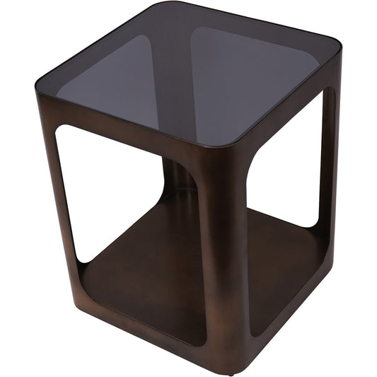 Thorpe Square Metal and Glass Side Table