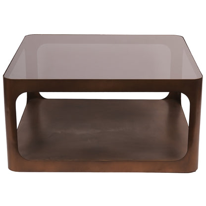 Thorpe Metal and Glass Square Coffee Table
