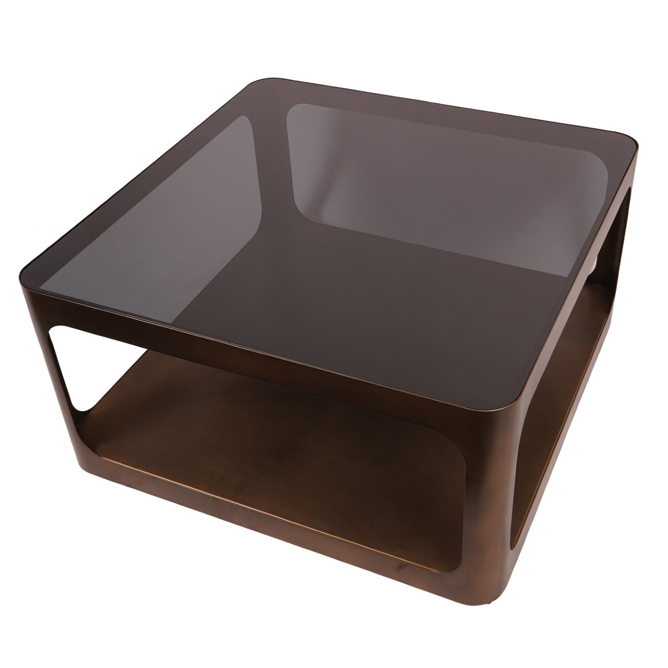 Thorpe Metal and Glass Square Coffee Table