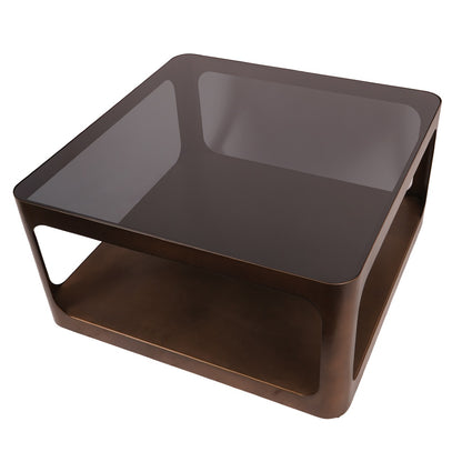 Thorpe Metal and Glass Square Coffee Table