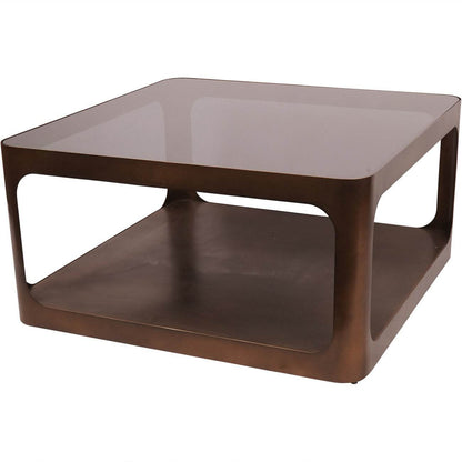 Thorpe Metal and Glass Square Coffee Table - Pak Tao