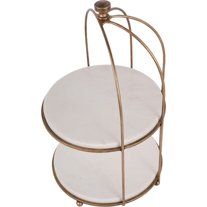 Belvedere Aged Gold Two Tiered Stand