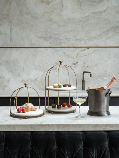 Belvedere Aged Gold Two Tiered Stand