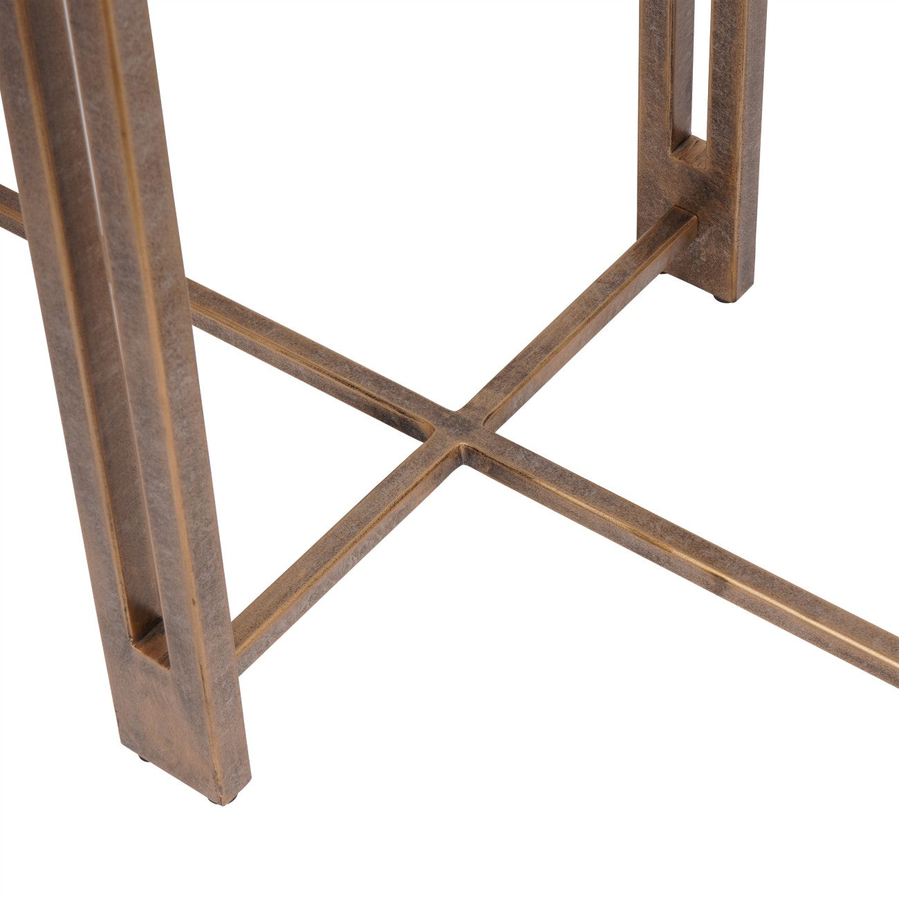 Dalston Black Sandblasted Wood and Champagne Frame Console Table