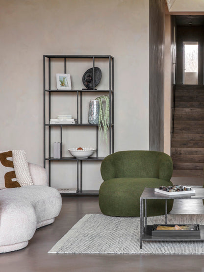 Brooks Tall Metal Shelving Unit Mottled Black