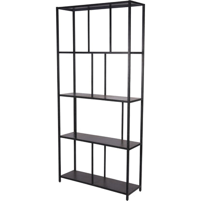 Brooks Tall Metal Shelving Unit Mottled Black
