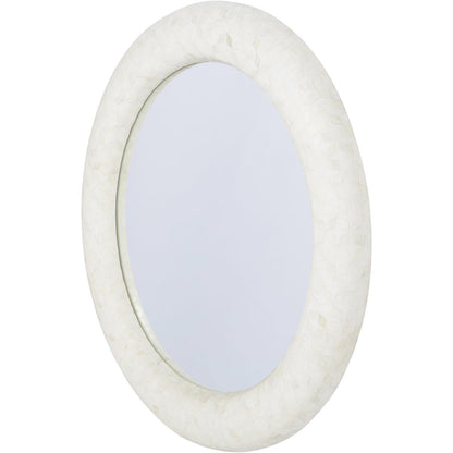 Aspen Bone Inlay Round Mirror 100cm