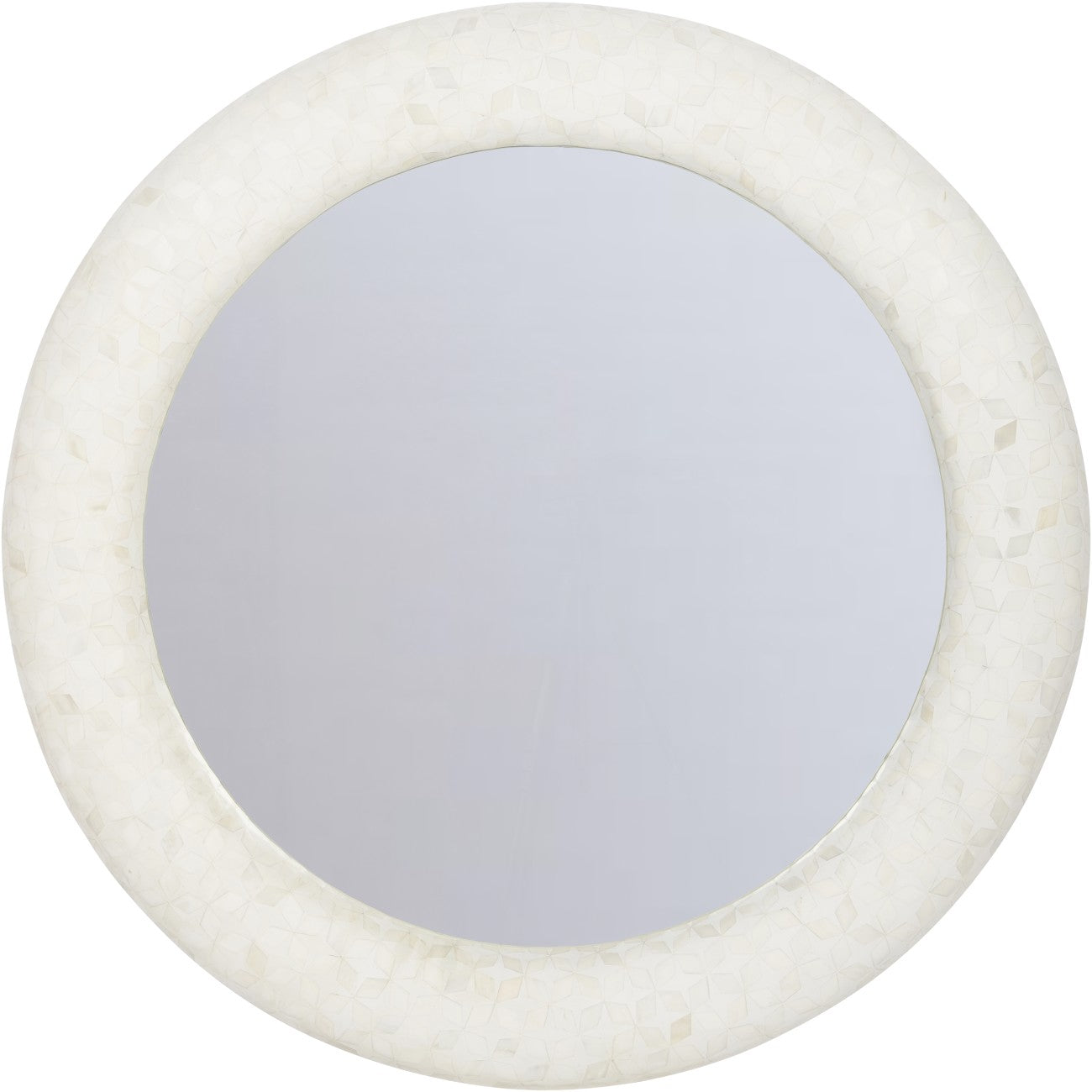 Aspen Bone Inlay Round Mirror 100cm