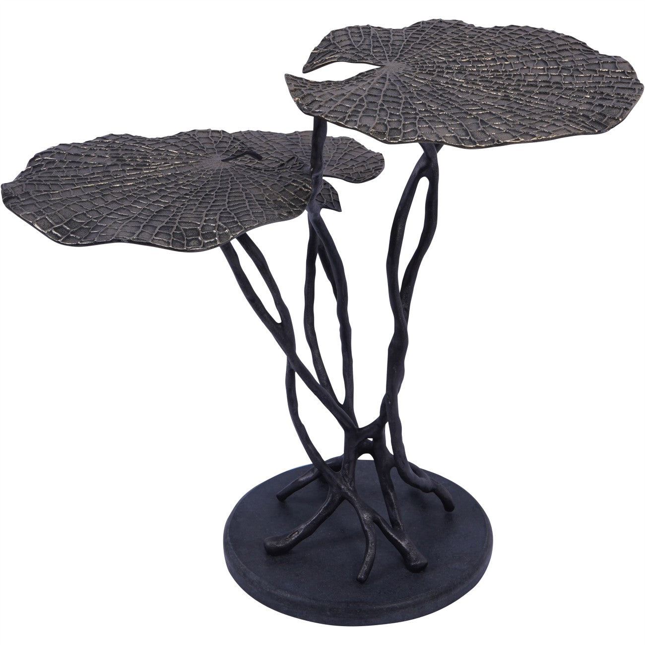 Lily Pad Leaf Trio Side Table in Cast Aluminium