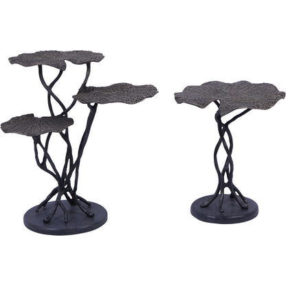 Lily Pad Leaf Trio Side Table in Cast Aluminium