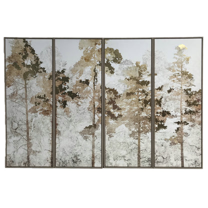 Foil Trees Set of  4 Framed Canvas Wall Art 180x120cm