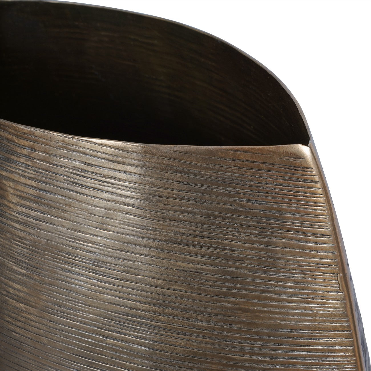 Southwold Textured Oval Antique Brass Vase 80cm
