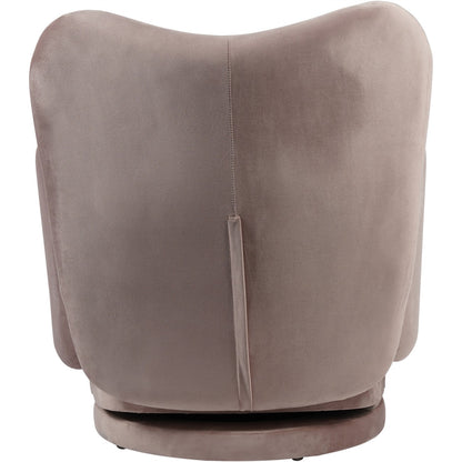 Bingham Upholstered Swivel Chair Soft Velvet Dusky Pink
