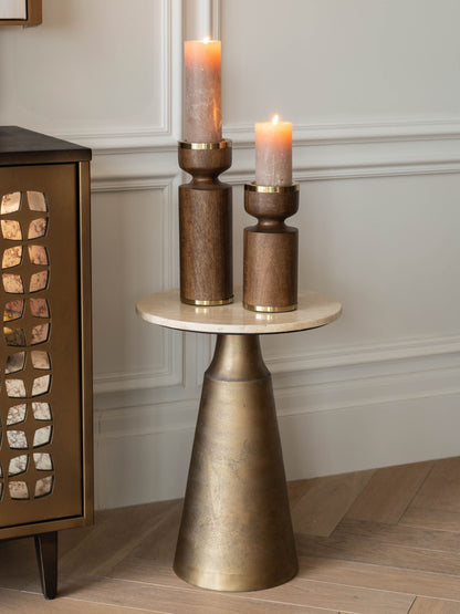 Amalfi Wooden Pillar Holder 31cm