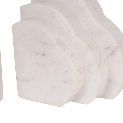 Genoa White Marble Cloud Bookends