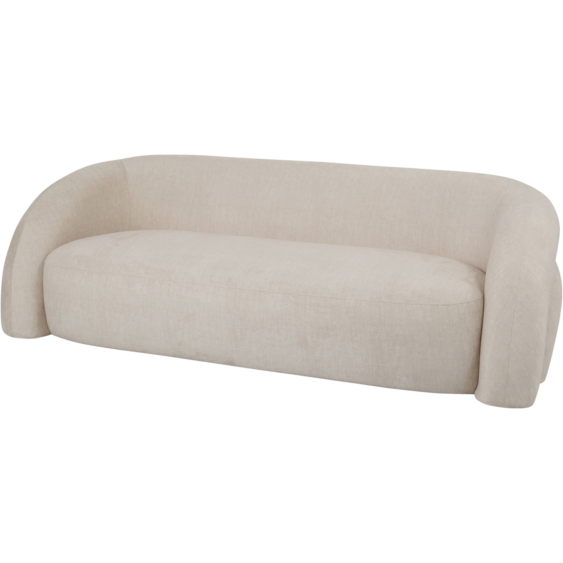 Casa Upholstered Curved Two Seater Sofa Cream
