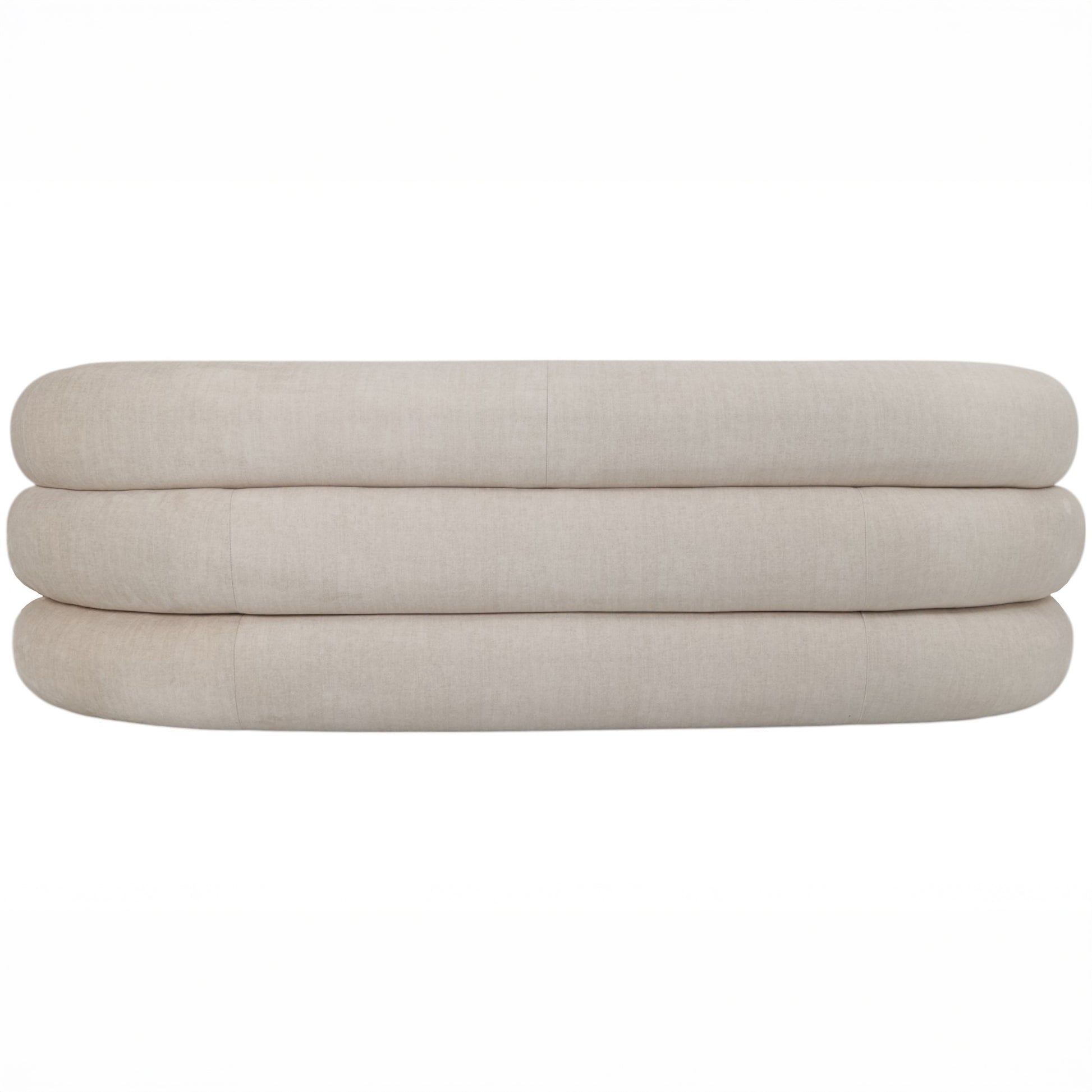Casa Upholstered Curved Two Seater Sofa Cream