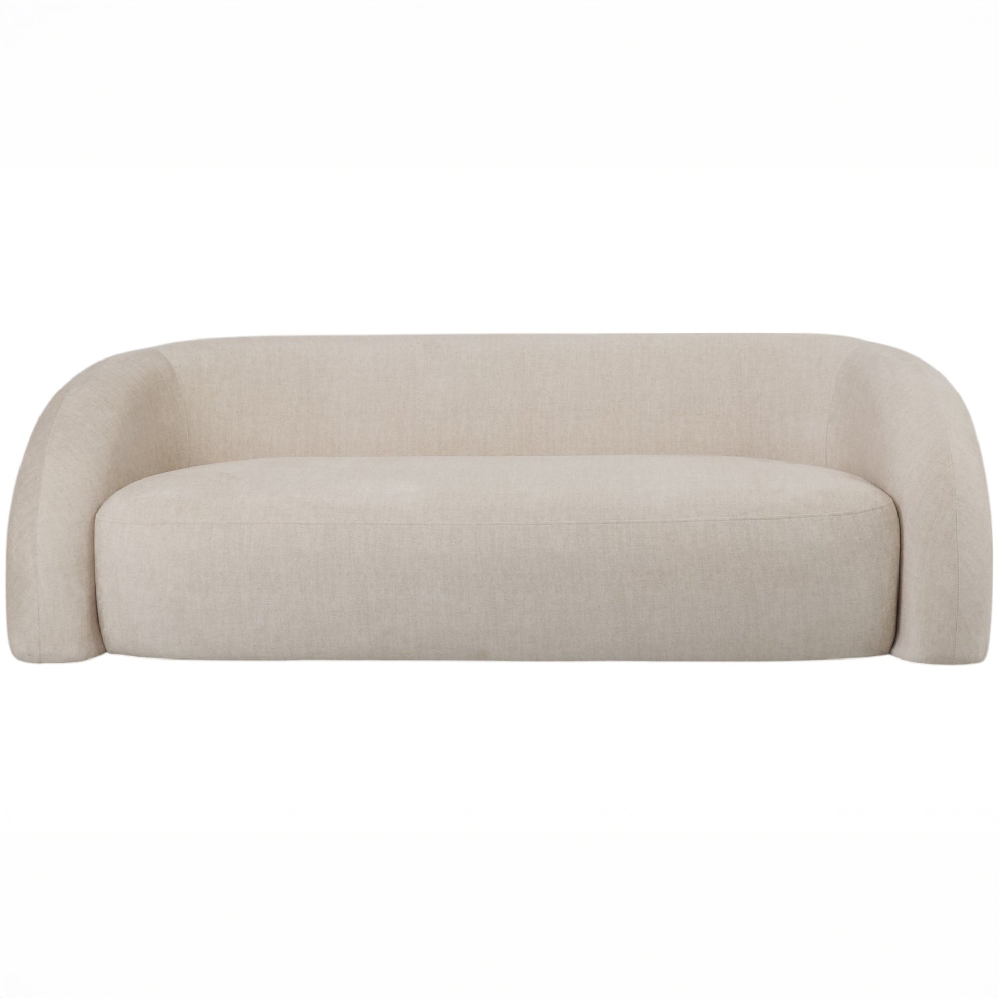 Casa Upholstered Curved Two Seater Sofa Cream