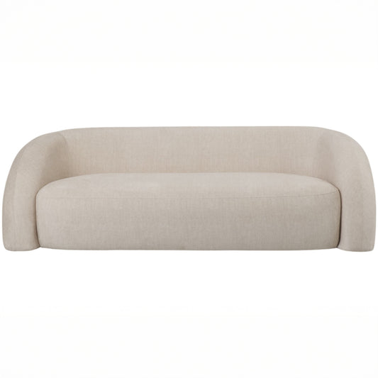 Casa Upholstered Curved Two Seater Sofa Cream
