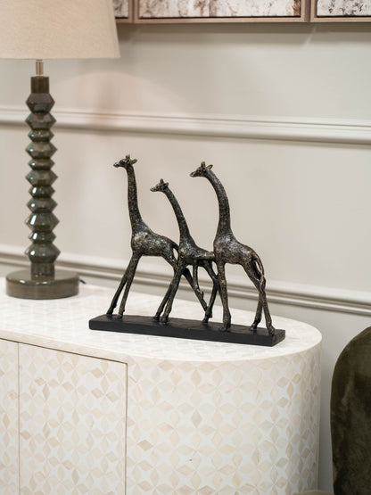 Family Of Three Giraffes Sculpture