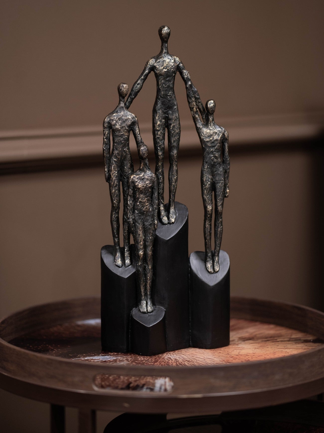 Abstract Family Sculpture on Hearts Plinth