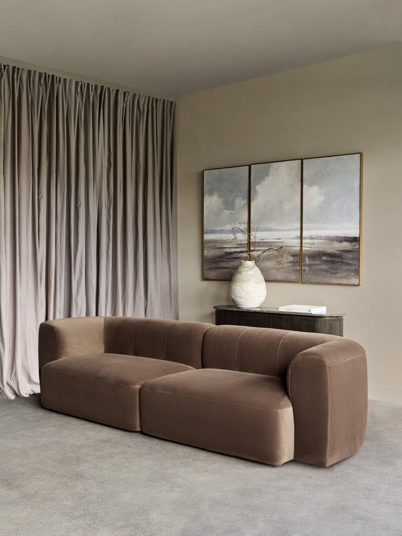 Wicklow Sofa In Brown Velvet
