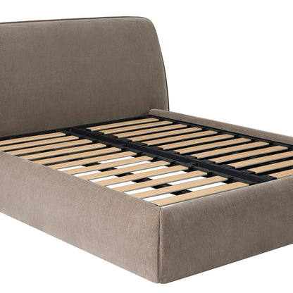 Darley Upholstered 5' King Sized bed frame in Soft Brown