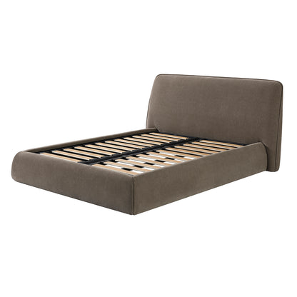 Darley Upholstered 5' King Sized bed frame in Soft Brown
