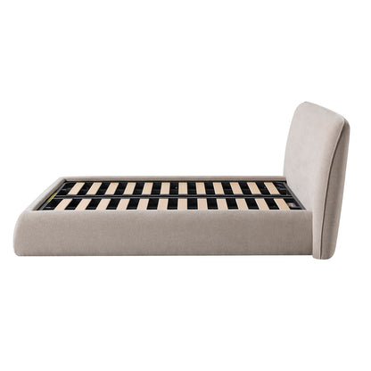 Darley Upholstered 5' King Sized bed frame in Soft Beige
