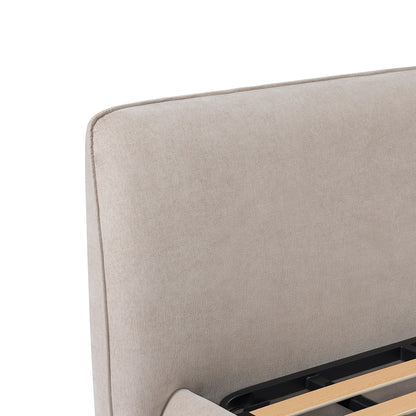 Darley Upholstered 5' King Sized bed frame in Soft Beige