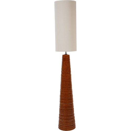Tivoli Tall Ceramic Floor Lamp Terracotta with Shade E27 60W
