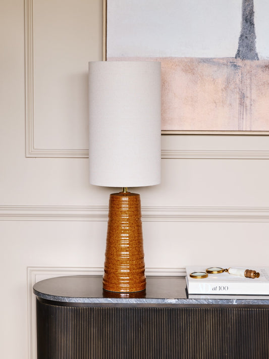 Tivoli Ceramic Table Lamp Terracotta with Shade E27 60W