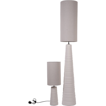 Tivoli Tall Ceramic Floor Lamp White with Shade E27 60W