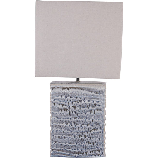 Sereno Square Ceramic Lamp Off White with Shade E27 60W