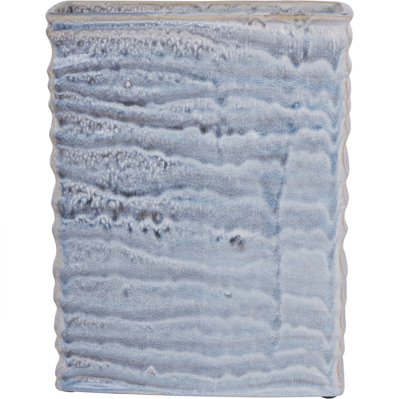 Sereno Square Glazed Vase Off White