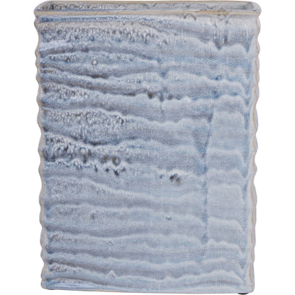 Sereno Square Glazed Vase Off White