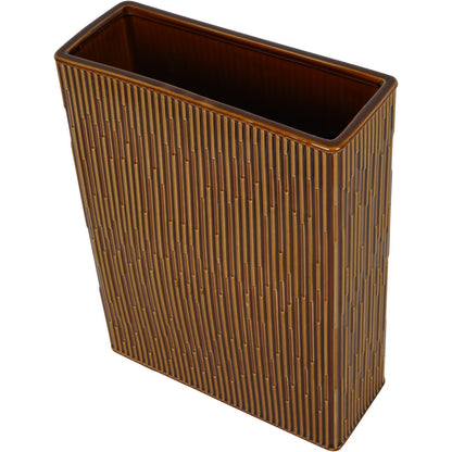 Elk Square Glazed Vase Terracotta