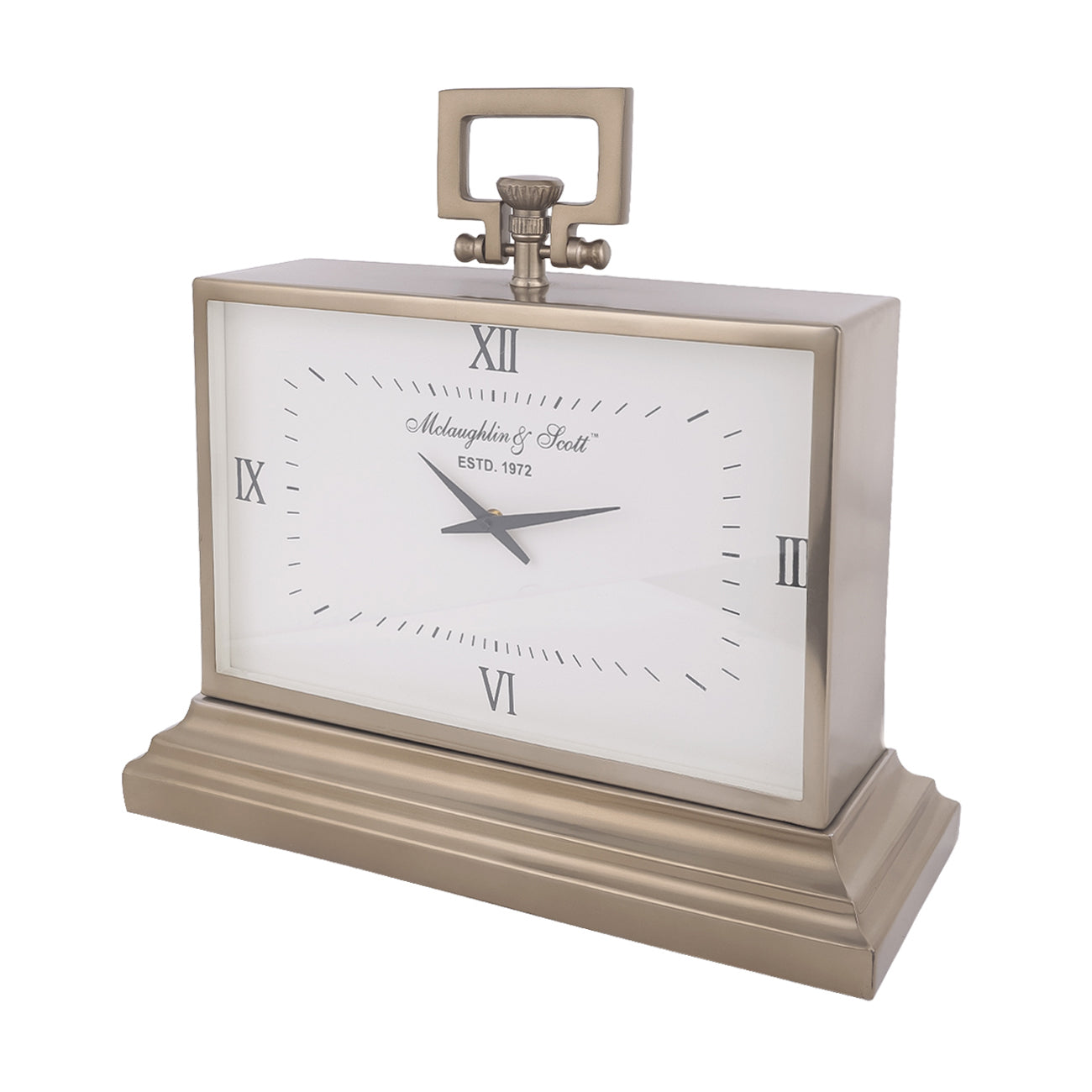 Latham Brass Rectangular Clock Small