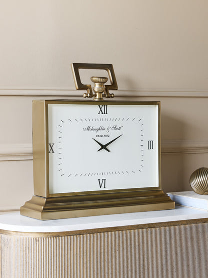 Latham Brass Rectangular Clock Large