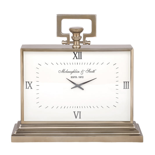 Latham Brass Rectangular Clock Large