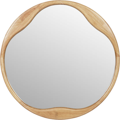Hague Round Natural Wood Mirror 70cm
