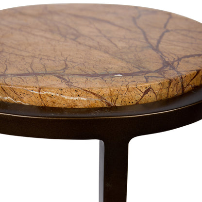 Iota Accent Table Forest Brown Marble Smoked Gold Frame