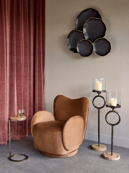 Iota Accent Table Forest Brown Marble Smoked Gold Frame